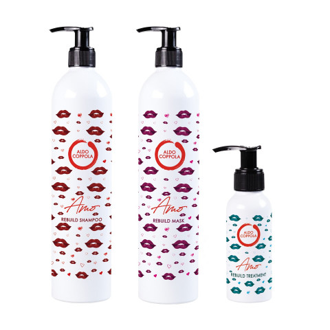 Aldo Coppola Amo Trio Beauty set (shampoo 500ml + mask 500ml + treatment 100ml) - 