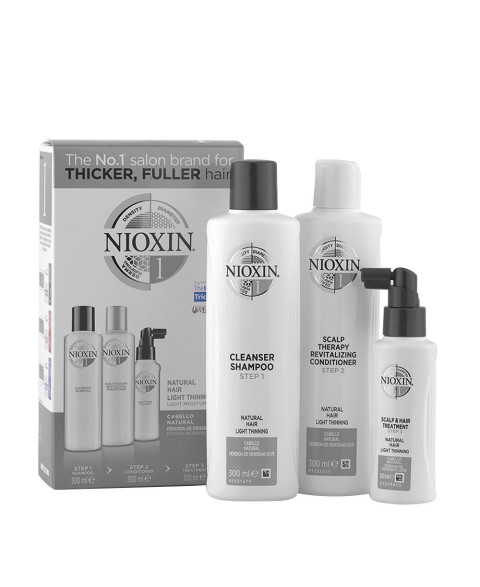 Nioxin Sistema1 XXL Anticaduta Kit Shampoo 300ml + Balsamo 300ml + Trattamento 100ml - 