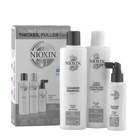 Wella Nioxin Sistema1 XXL Anticaduta Kit Shampoo 300ml + Balsamo 300ml + Trattamento 100ml -