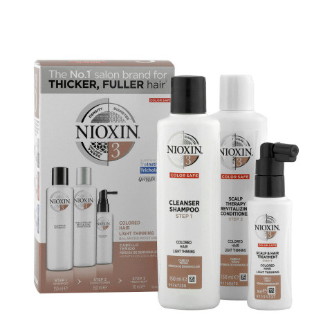 Wella Nioxin Sistema3 Kit completo per capelli Colorati con Diradamento Lieve 150ml+150ml+50ml